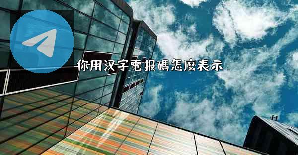 你用汉字電报碼怎麼表示