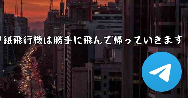 折り紙飛行機は勝手に飛んで帰っていきます