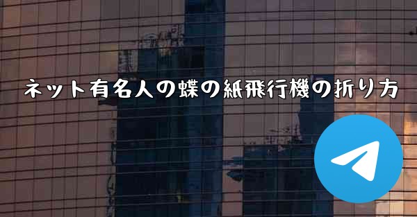 ネット有名人の蝶の紙飛行機の折り方