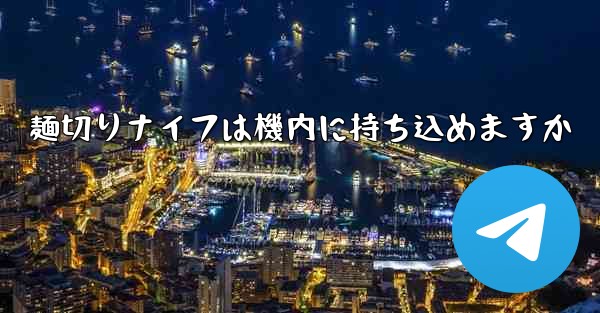 麺切りナイフは機内に持ち込めますか