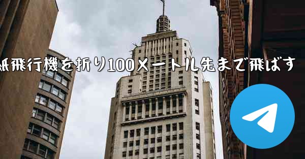 一番遠い紙飛行機を折り100メートル先まで飛ばす