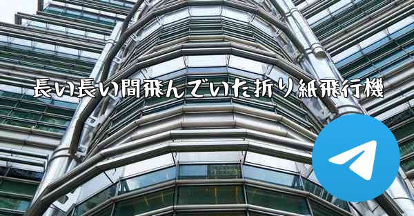 長い長い間飛んでいた折り紙飛行機