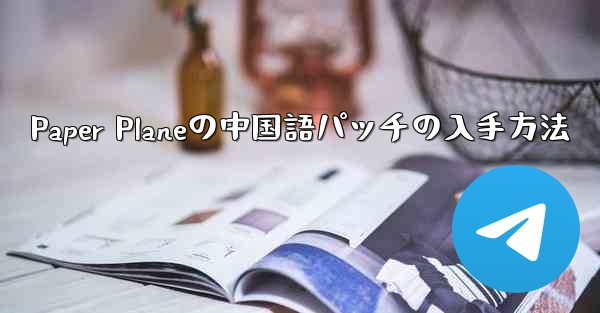 Paper Planeの中国語パッチの入手方法