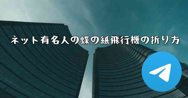ネット有名人の蝶の紙飛行機の折り方