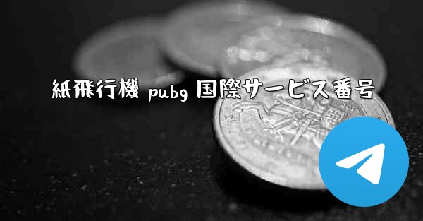 紙飛行機 pubg 国際サービス番号