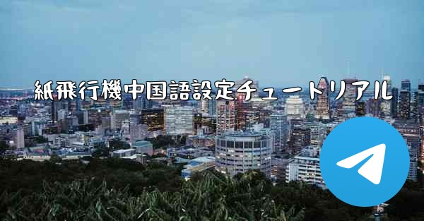 紙飛行機中国語設定チュートリアル