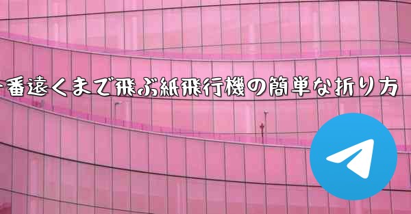 一番遠くまで飛ぶ紙飛行機の簡単な折り方