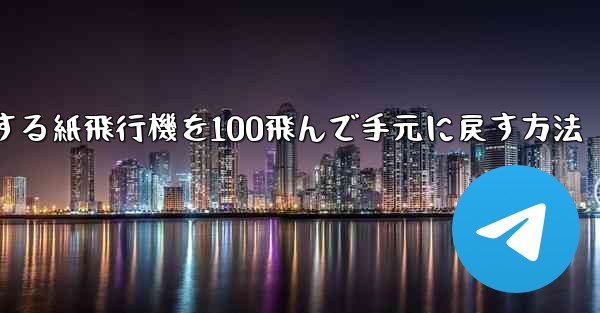 回転する紙飛行機を100飛んで手元に戻す方法