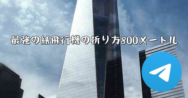 最強の紙飛行機の折り方800メートル